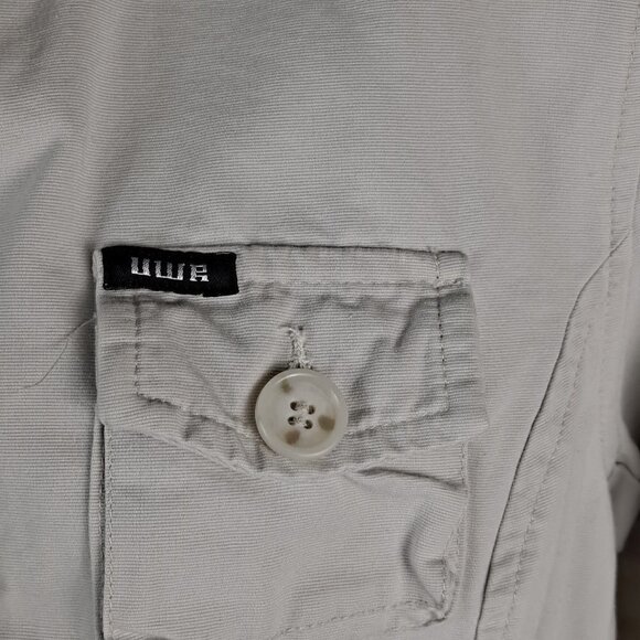 UWR Size Large Khaki Full Zip Utility Jacket Pockets Unlined EUC - Picture 3 of 15